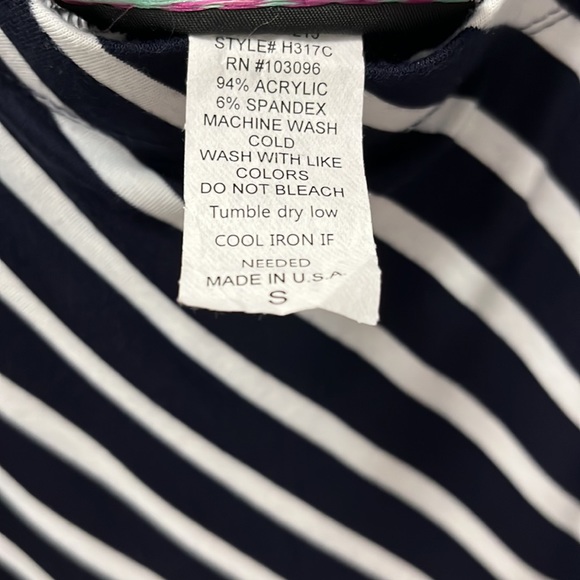 Navy & White Size Small Stretchy High Waist Maxi High-Low Long Skirt Side Slit - Picture 4 of 4